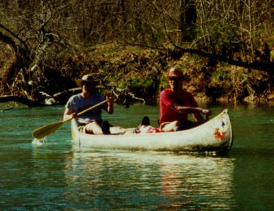John and Tom in their canoe