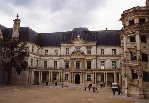 Inner courtyard of an immense chateau