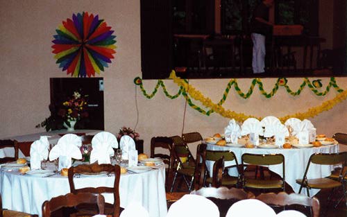 A decorated reception hall